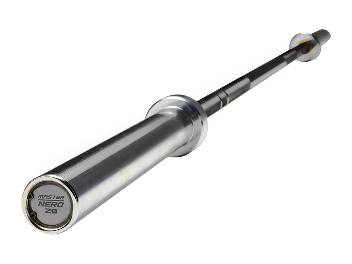 Master Fitness Nero Olympic Bar med svart greppdel och kromade hylsor