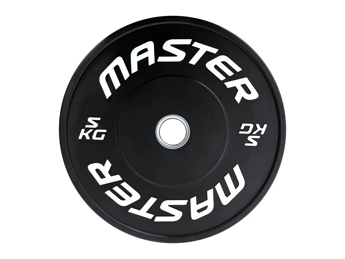 Svart bumperplate på 5 kg från Master Fitness med 50 mm hål